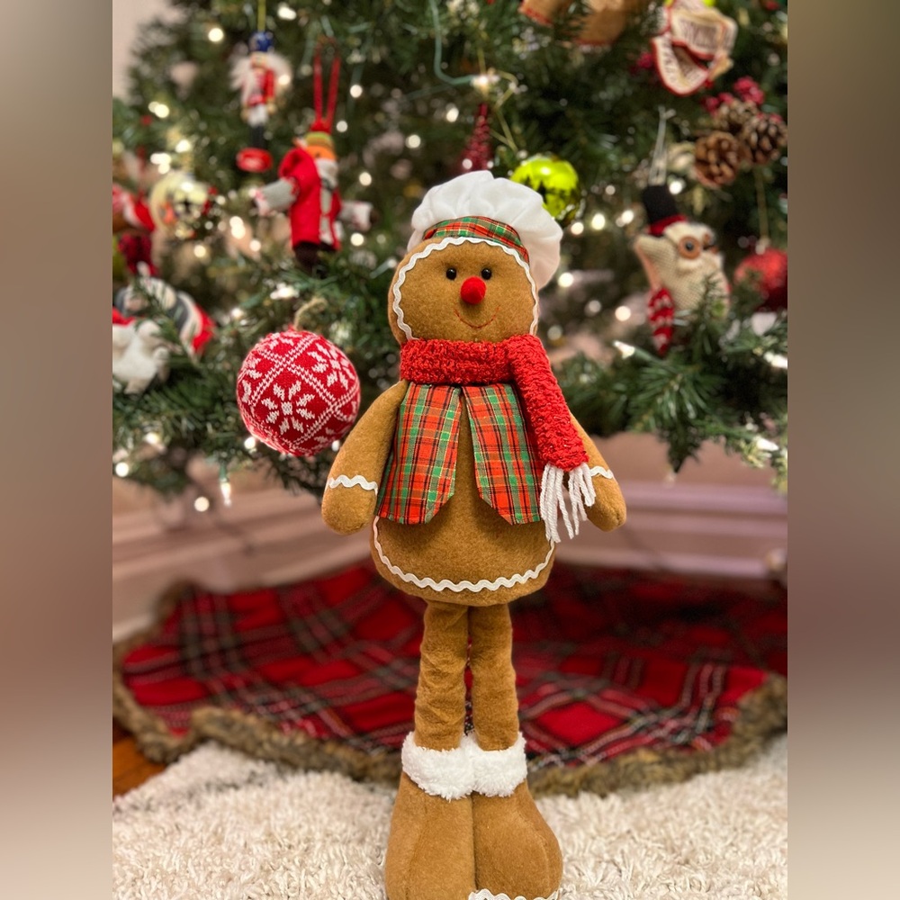 Christmas gingerbread doll /Felt Gingerbread Man / Retractable Christmas doll